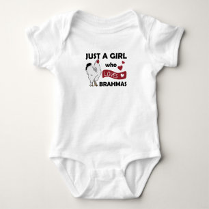 Just A Girl Who Loves brahmas Sweet Chickens Baby Bodysuit