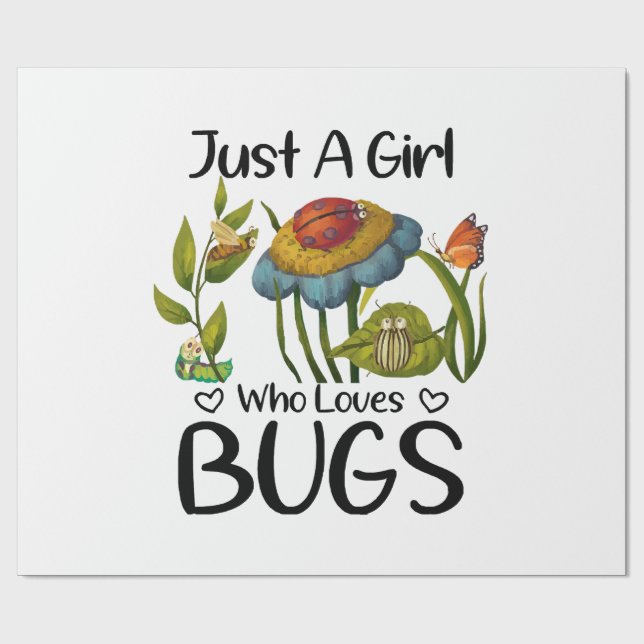 Just a girl who loves bugs wrapping paper (Flat)