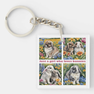 Just a girl who loves bunnies keychain