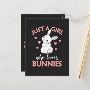 Just A Girl Who Loves Bunnies Rabbit Holiday Postcard