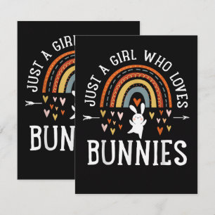 Just A Girl Who Loves Bunnies Rainbow Card
