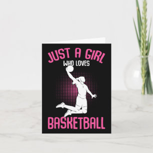 Just A Girl Who Loves Bysketbyll Kids Girls  Card