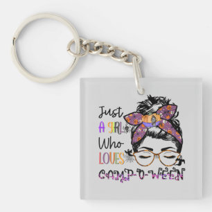 Just a Girl Who Loves Camp-o-ween – Halloween Camp Keychain