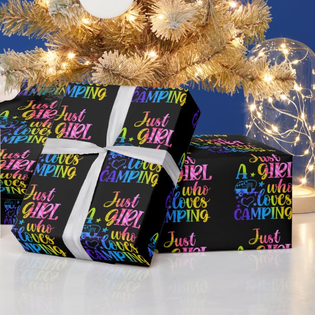 Just A Girl Who Loves Camping    Wrapping Paper (Holidays)