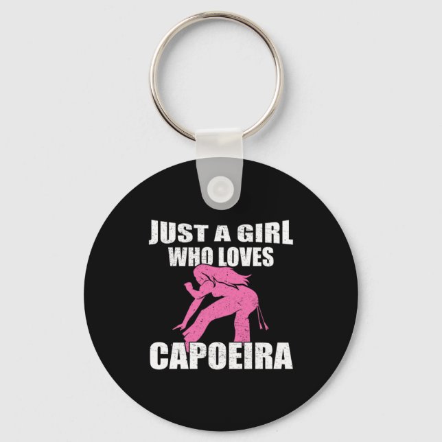 Just a Girl Who Loves Capoeira Martial Arts Gift Keychain (Front)