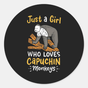 Just A Girl Who Loves Capuchin Monkeys Classic Round Sticker