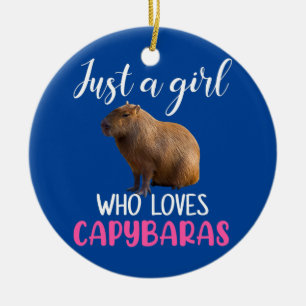 Just a girl who loves capybara capybara  ceramic ornament