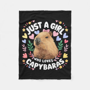 Just A Girl Who Loves Capybaras Cute Capybara Love Fleece Blanket