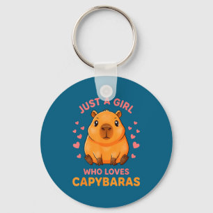 Just A Girl Who Loves Capybaras Cute Capybara Love Keychain