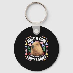 Just A Girl Who Loves Capybaras Cute Capybara Love Keychain