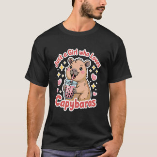 Just A Girl Who Loves Capybaras Cute Capybara T-Shirt