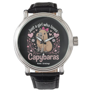 Just a Girl Who Loves Capybaras Funny Cute Gift  Watch