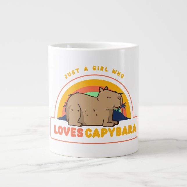 Just a Girl Who Loves Capybaras Large Coffee Mug (Front)