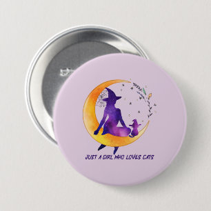 Just A Girl Who Loves Cat 3 Inch Round Button