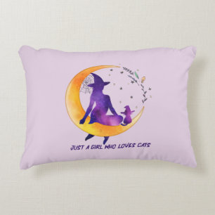 Just A Girl Who Loves Cat Accent Pillow