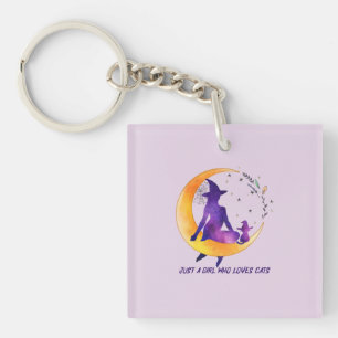 Just A Girl Who Loves Cat Keychain