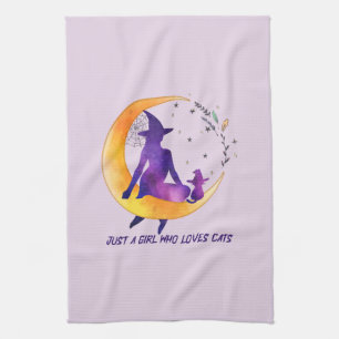 Just A Girl Who Loves Cat Kitchen Towel