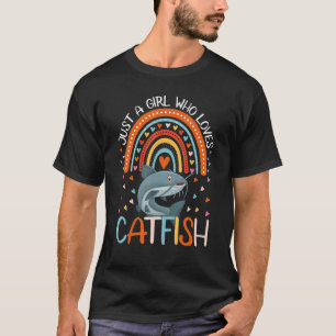 Just A Girl Who Loves Catfish For Women Girl Kids T-Shirt