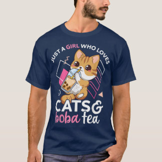 Just A Girl Who Loves Cats and Boba Tea Neko Bubbl T-Shirt