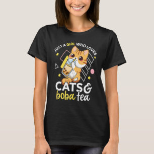 Just A Girl Who Loves Cats and Boba Tea Neko Bubbl T-Shirt