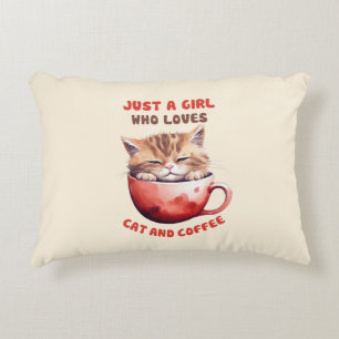 Just a Girl Who Loves Cats and Coffee (2) Accent Pillow
