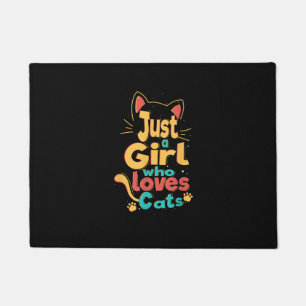 Just A Girl Who Loves Cats Cat love Doormat