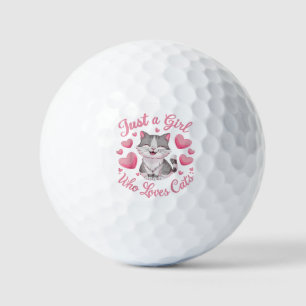 Just a Girl Who Loves Cats Cute Cat Golf Balls