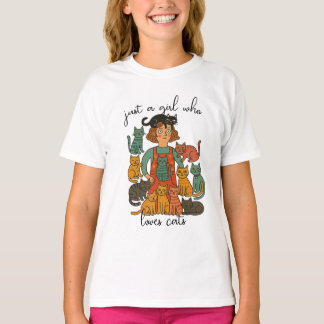 Just A Girl Who Loves Cats - Cute Cat Lover T-Shirt