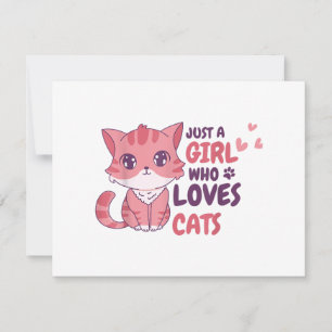 Just A Girl Who Loves Cats Cute Cat Shirt Gifts Holiday Card