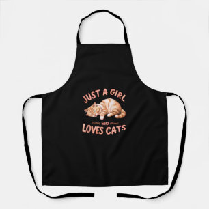 Just A Girl Who Loves Cats Cute Kitty Lover Kid To Apron