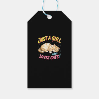 Just A Girl Who Loves Cats Cute Kitty Lover Kid To Gift Tags