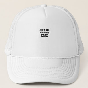 Just a Girl Who Loves Cats – Cute Minimal Cat Love Trucker Hat