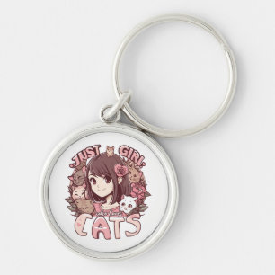 just a girl who loves cats keychain
