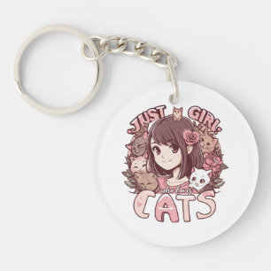 just a girl who loves cats keychain