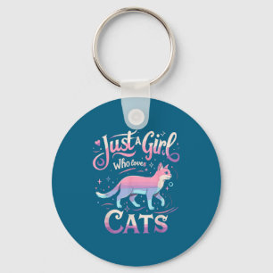 Just A Girl Who Loves Cats Men Women  Keychain