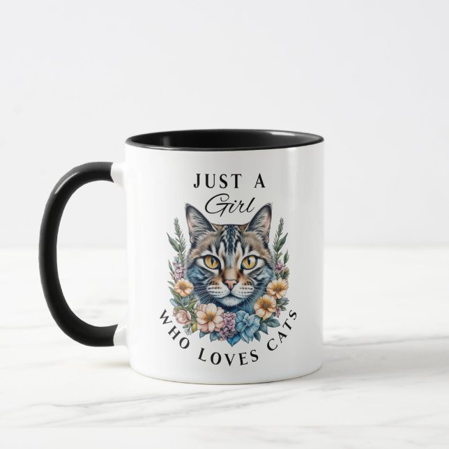 Just a Girl Who Loves Cats Personalized Mug (Left)