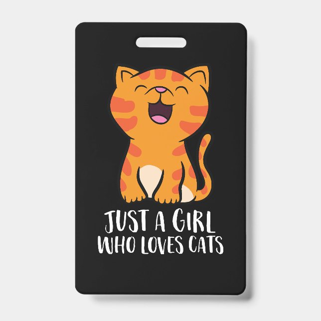 Just a Girl Who Loves Cats Pullover Badge (Front)