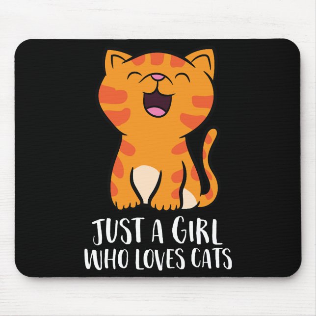 Just a Girl Who Loves Cats Pullover Mouse Pad (Front)