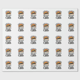 Just a Girl Who Loves Cats Retro Vintage Cat Desig Wrapping Paper