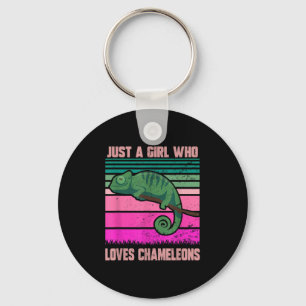 Just A Girl Who Loves Chameleons Funny Quote Lizar Keychain