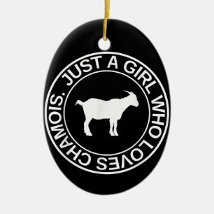 Just A Girl Who Loves Chamois Gift For Women Goat Ceramic Ornament