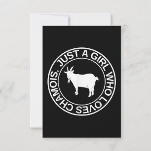 Just A Girl Who Loves Chamois Gift For Women Goat RSVP Card