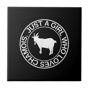 Just A Girl Who Loves Chamois Gift For Women Goat Tile