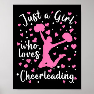 Just A Girl Who Loves Cheerleading Pink Heart Chee Poster