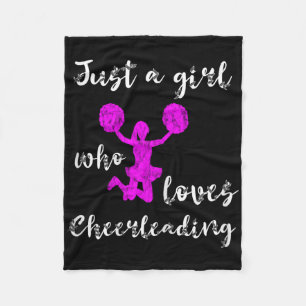 Just A Girl Who Loves Cheerleading Team Cheerleade Fleece Blanket