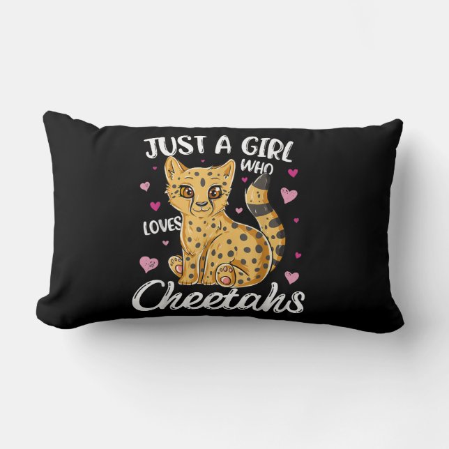 Just A Girl Who Loves Cheetahs | Heart Cheetah Lumbar Pillow (Front)