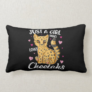 Just A Girl Who Loves Cheetahs | Heart Cheetah Lumbar Pillow