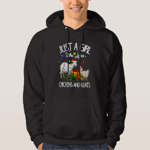 Just A Girl Who Loves Chickens And Goats Christmas Hoodie