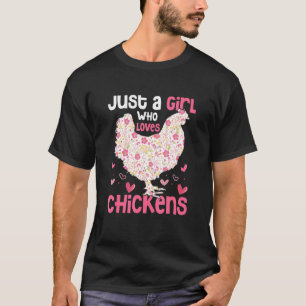 Just A Girl Who Loves Chickens And Goats Farming H T-Shirt