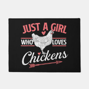 Just A Girl Who Loves Chickens - Chicken Lover Pou Doormat